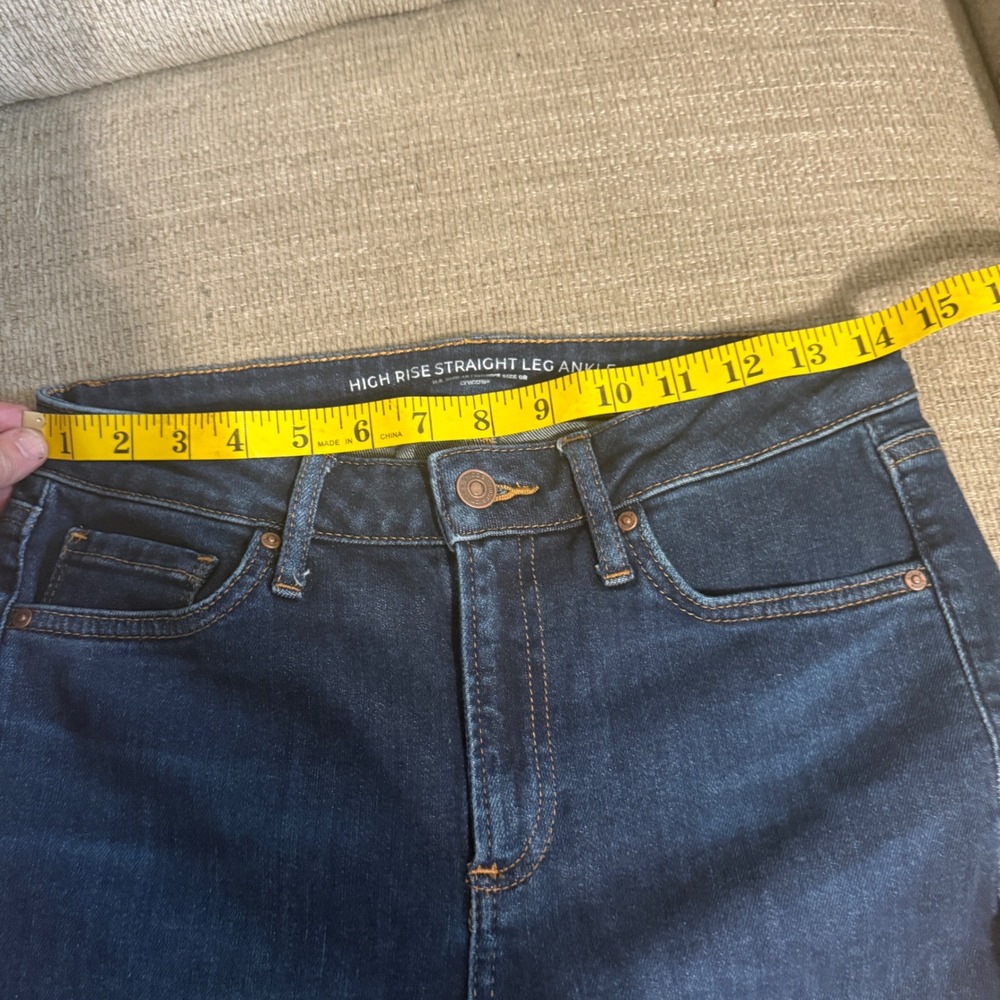 Chico's Jeans High Rise Straight Leg Ankle Chico Size 0R Dark Blue Exc Stretch - Picture 4 of 7